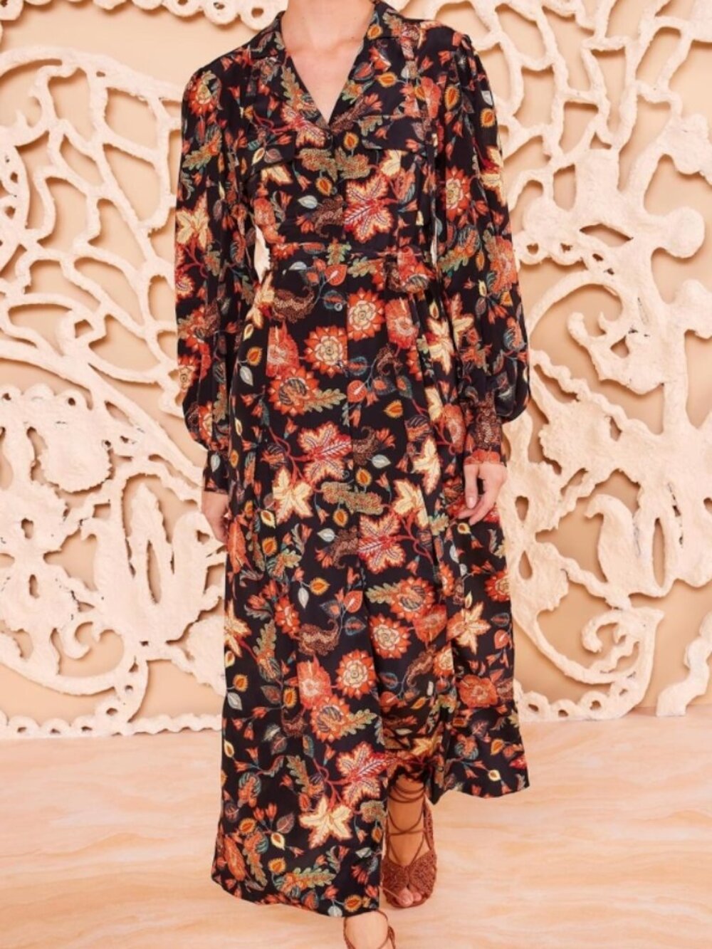 NWOT ULLA JOHNSON Giselle Silk Midi Dress in Hellebore S $790